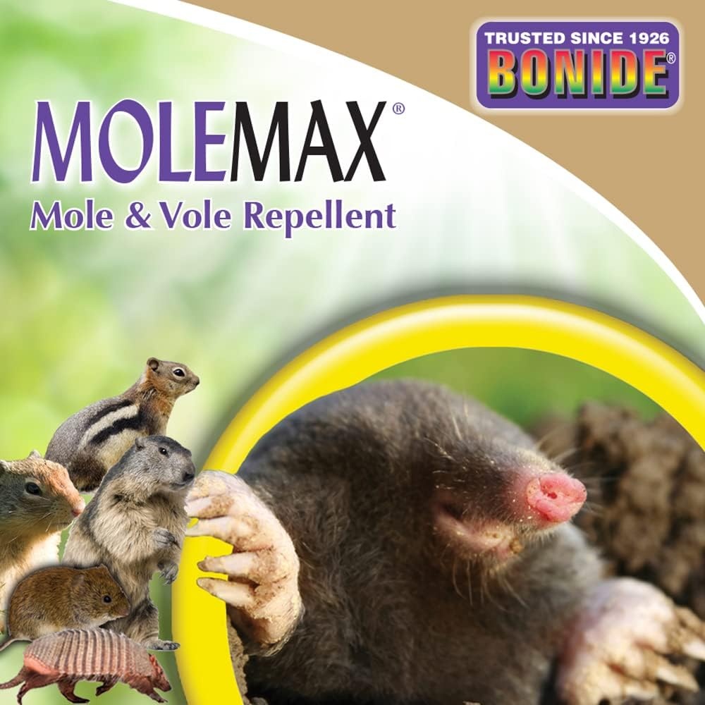 Bonide MOLEMAX Mole & Vole Repellent Granules, 5 lbs. Ready-to-Use, Outdoor Lawn & Garden Mole Control, People & Pet Safe(Granules)