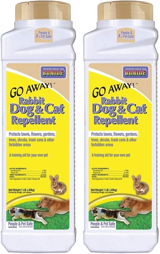 Bonide Go Away  Rabbit, Dog, & Cat Repellent Granules, 1 lb Ready-to-Use, Keep Dogs off Lawn, Garden, Mulch & Flower Beds(Granules)