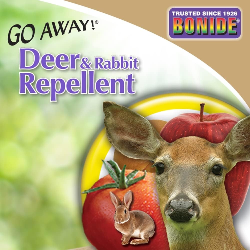 Bonide Go Away  Deer & Rabbit Repellent, 32 oz. Ready-to-Use Spray, Hot Peppers Deter Animals from Lawn & Garden(32 Ounce (Pack of 1))