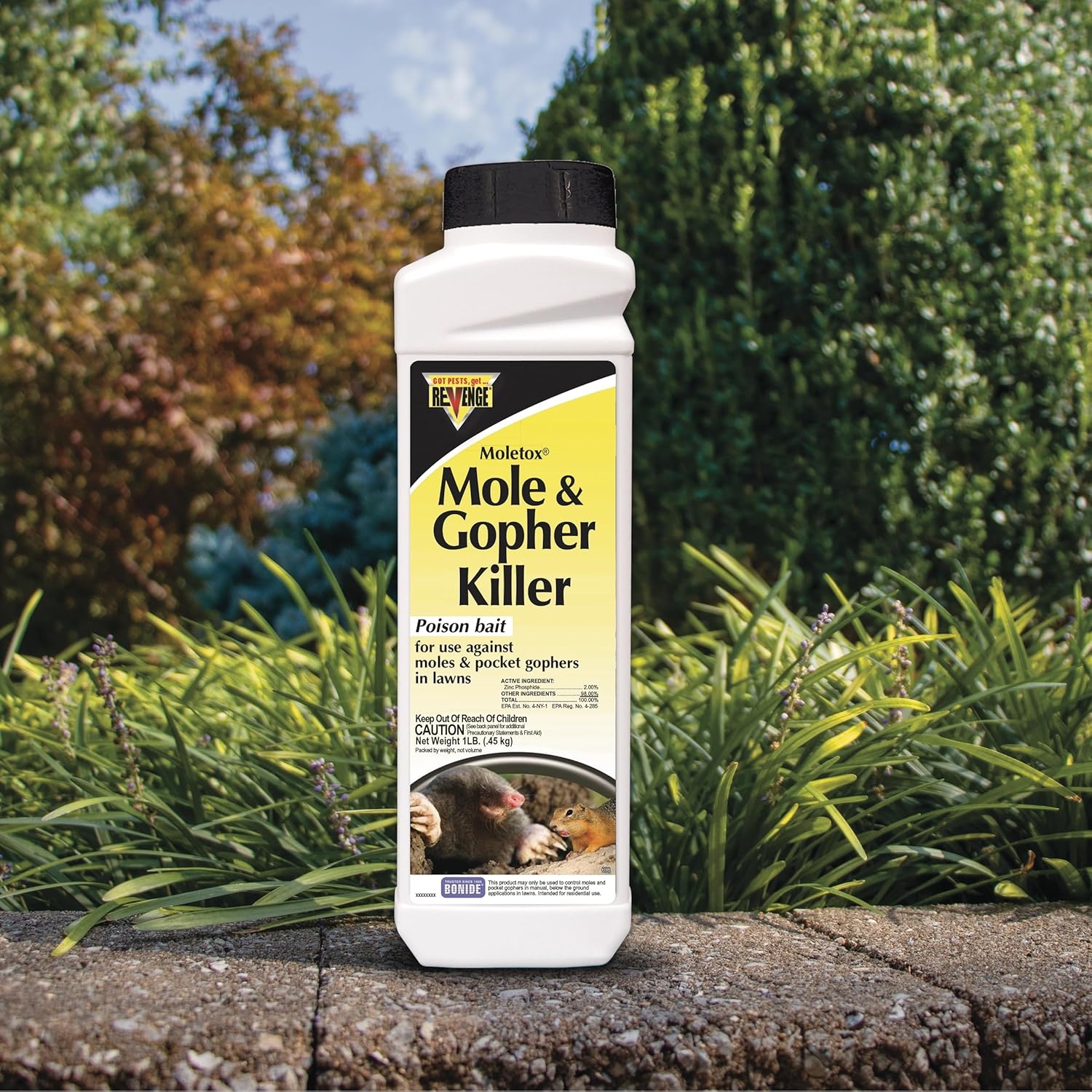 REVENGE Moletox Mole & Gopher Killer Poison Bait Granules, 1 lb. Ready-to-Use Control for Pocket Gophers in Lawn