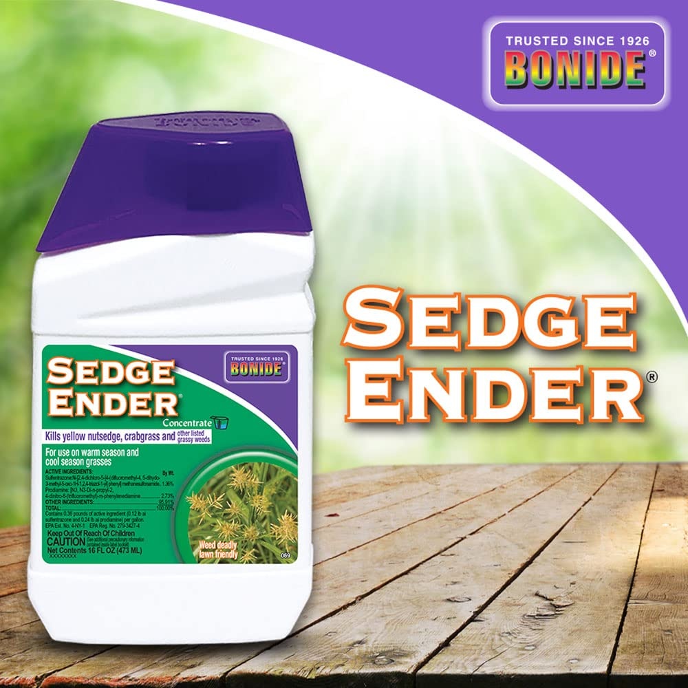 Bonide Sedge Ender, 16 oz Concentrated Weed Killer For Outdoors, Fast-Acting and Rainproof, Lawn Friendly Formula