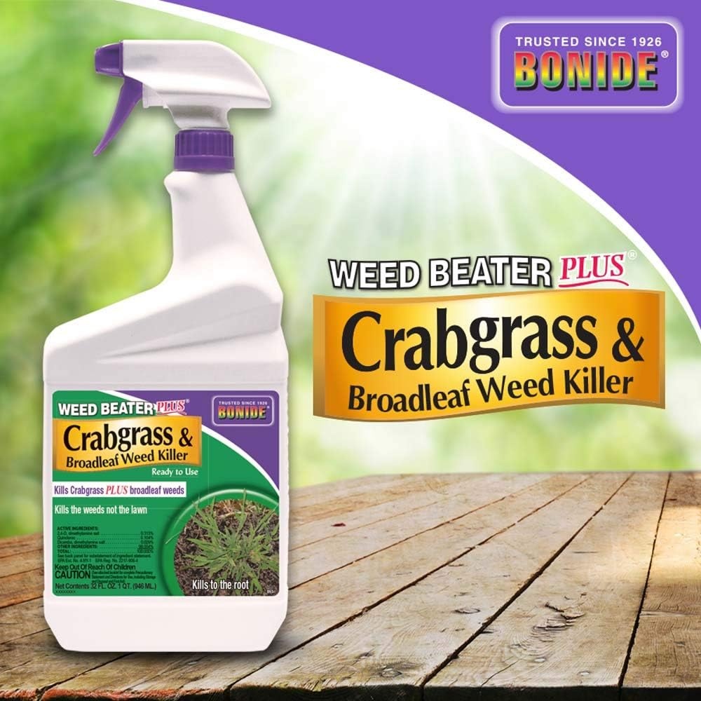 Bonide Weed Beater Plus Crabgrass & Broadleaf Weed Killer, 128 oz Ready-to-Use Spray, Fast-Acting Control for Broadleaf Weeds(Ready-To-Use)
