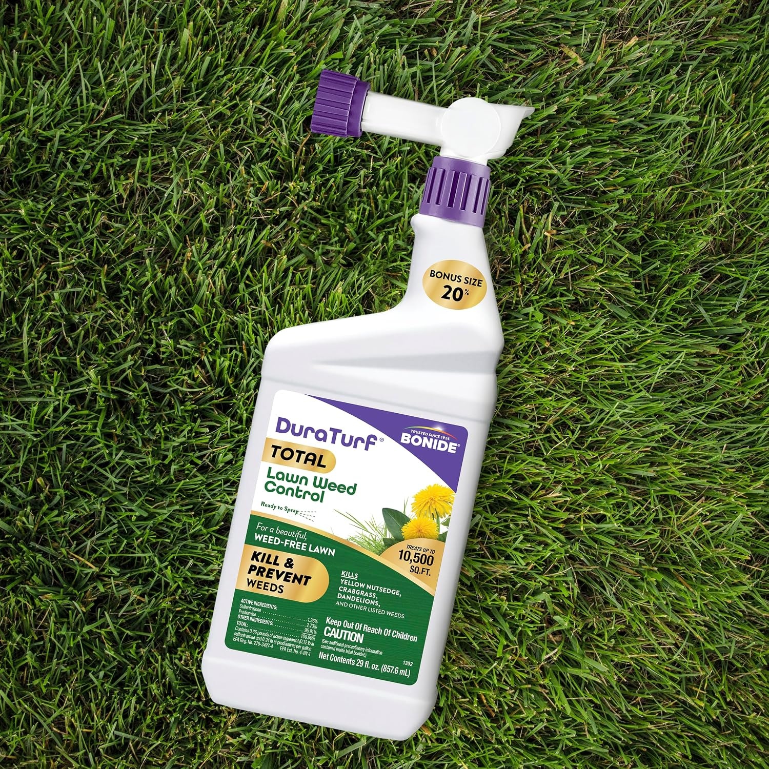 Bonide DuraTurf 29 oz Total Lawn Weed Control Ready-to-Spray, Kills and Prevents Weeds