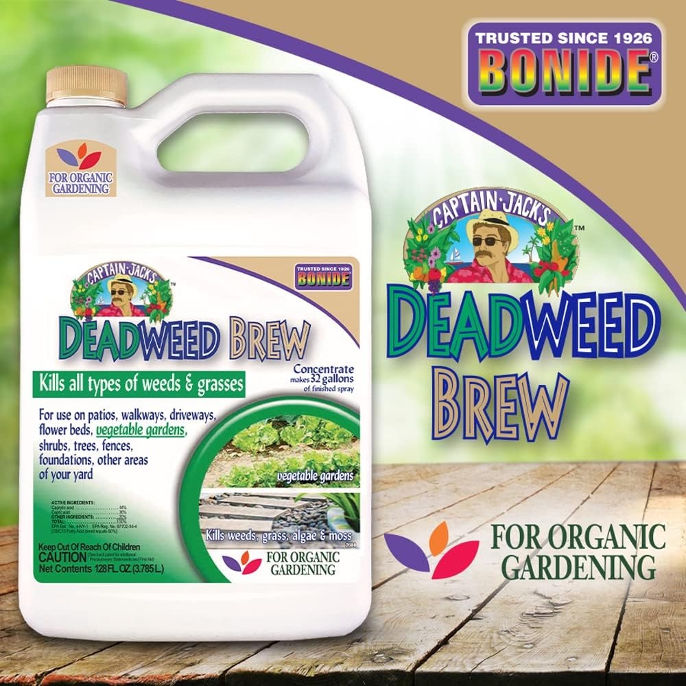 Bonide Captain Jack’s Deadweed Brew, 128 oz Concentrate for All Types of Weeds and Grasses, for Organic Home Gardening(Concentrate)