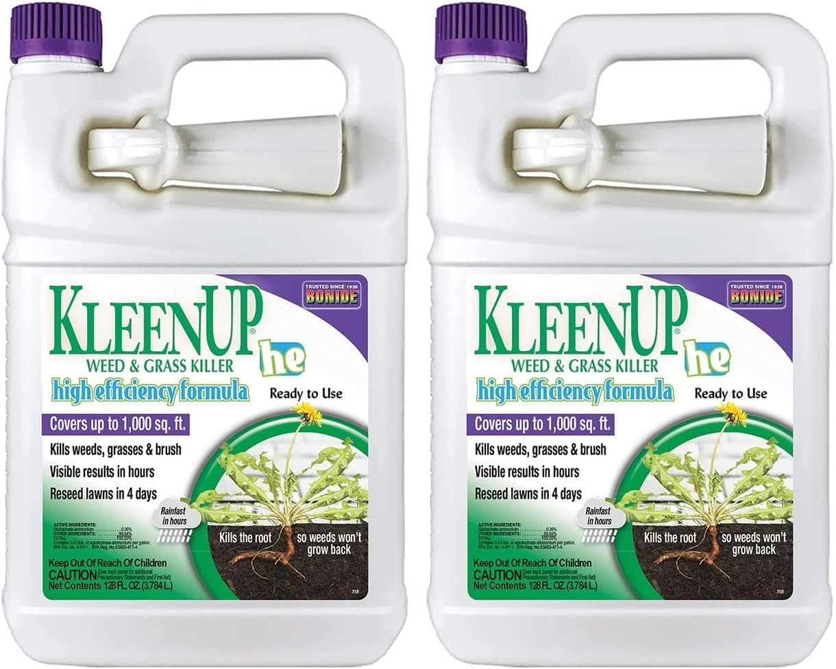 Bonide KleenUP Weed & Grass Killer High Efficiency Formula, 128 oz Ready-to-Use, Fast Acting Formula Kills Weeds & Roots(Ready-To-Use)