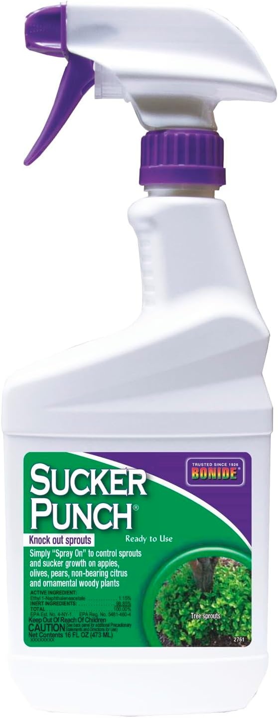 Bonide Sucker Punch, 16 oz Ready-to-Use Spray, Control Unwanted Plant Sprouts, Plant Growth Regulator for Home Garden(Ready-To-Use)