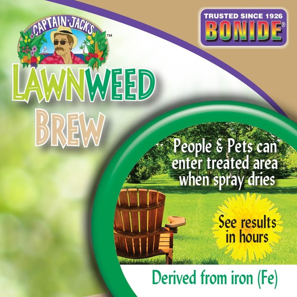 Bonide Captain Jack’s Lawnweed Brew, 32 oz Ready-to-Spray, Fast-Acting Formula Controls Weeds, Moss, Algae, Lichens & Disease