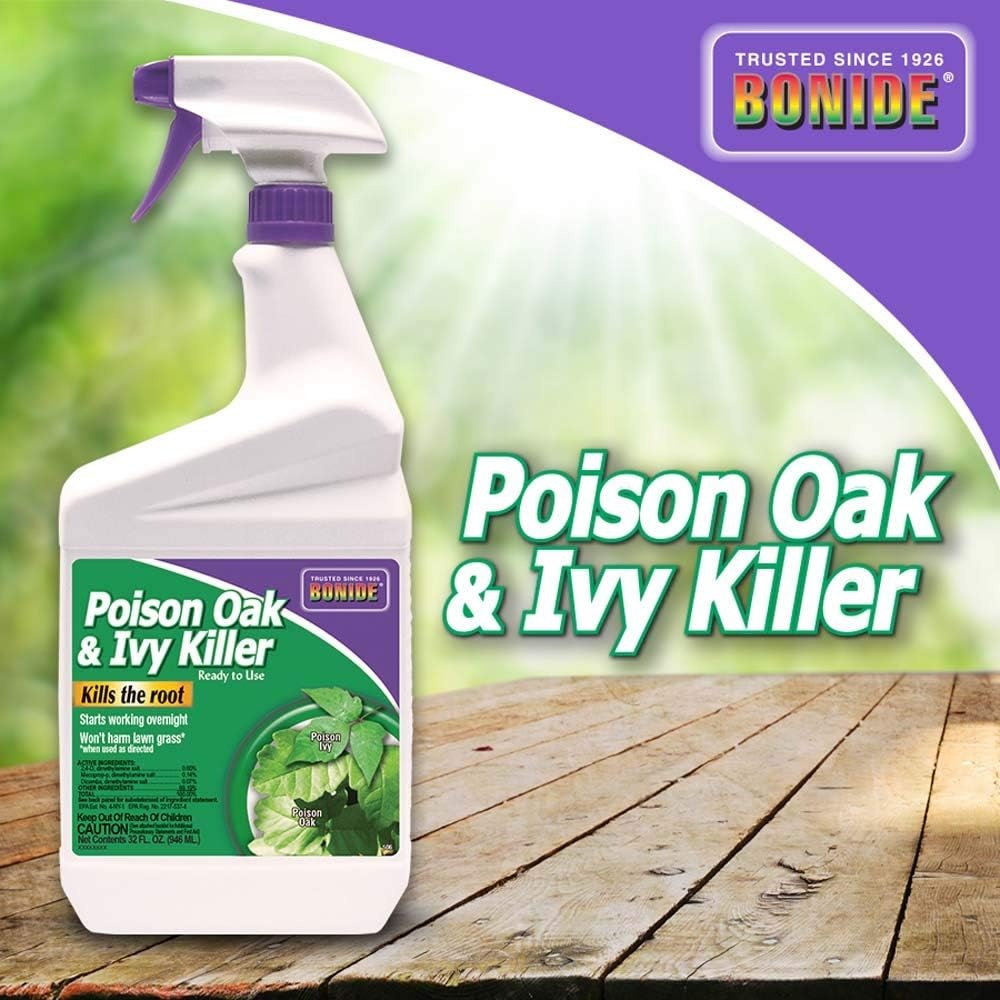 Bonide Poison Oak & Ivy Killer, 32 oz Ready-to-Use Spray for Home Gardening, Fast-Acting Formula Kills the Roots