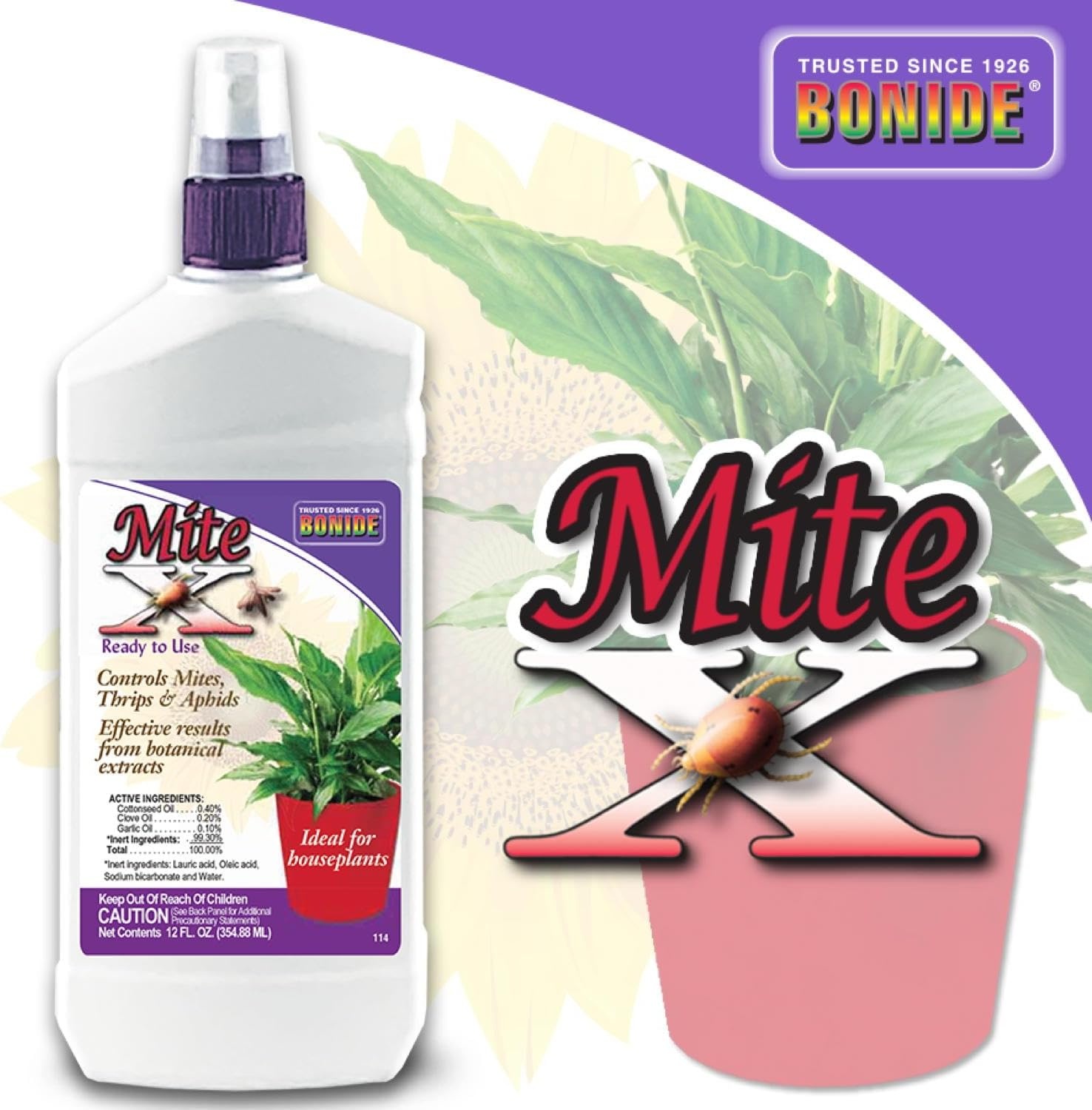Bonide Captain Jack’s Mite-X for Houseplants, 12 oz Ready-to-Use Spray for Insect Control