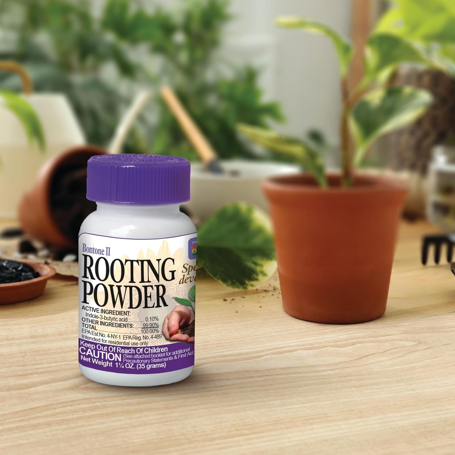 Bonide Bontone II Rooting Powder, 1.25 oz Ready-to-Use Dust for Houseplants and Transplants Speeds Root Development(1.25 oz)