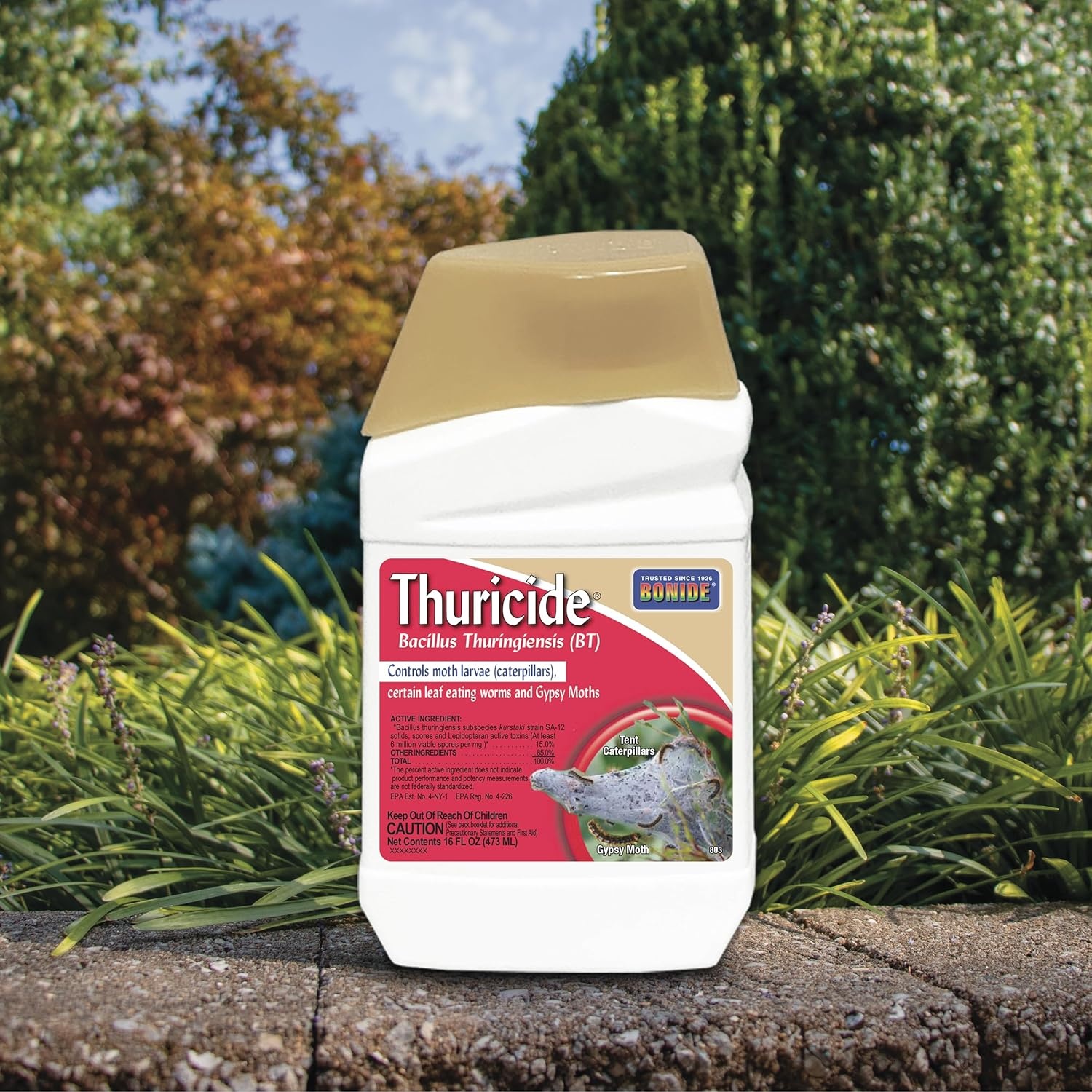 Bonide Thuricide BT Concentrate, 16 oz Ready-to-Mix Solution for Caterpillar, Worm and Moth Control in Home Garden