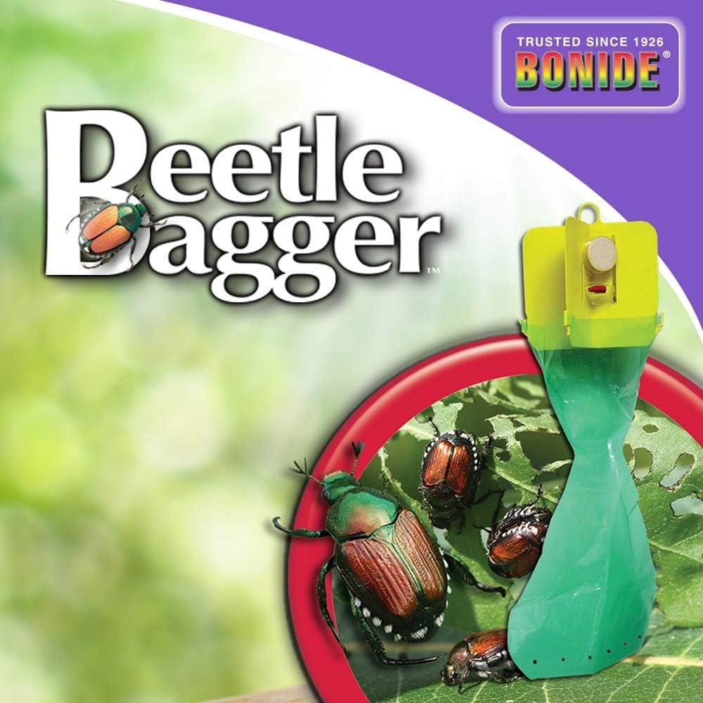 Bonide Beetle Bagger Japanese Beetle Trap Kit for Indoors and Outdoors, 2 Disposable Collection Bags Included(Trap)