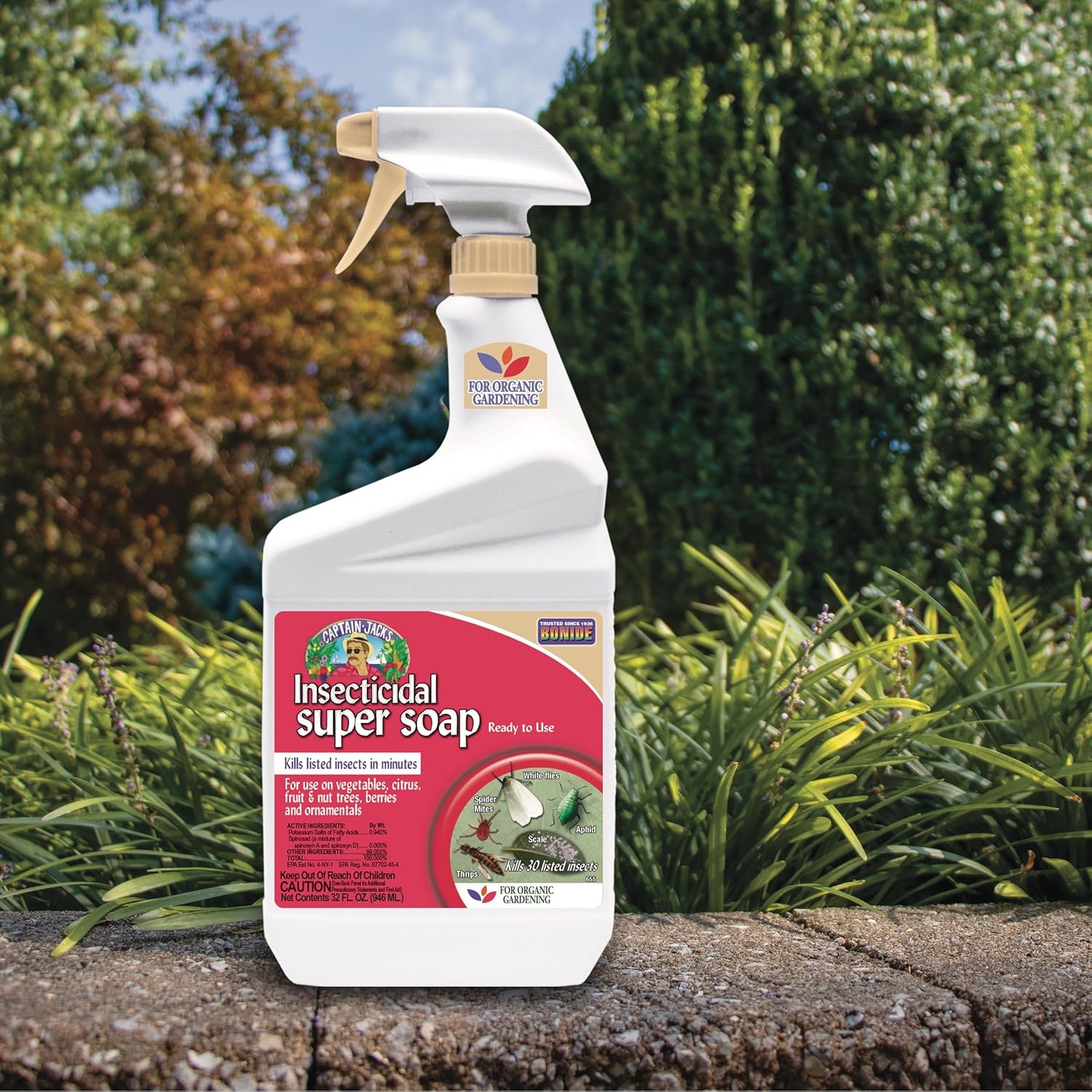 Bonide Captain Jack’s Insecticidal Super Soap, 32 oz Ready-to-Use Spray For Organic Gardening and Outdoor Plants