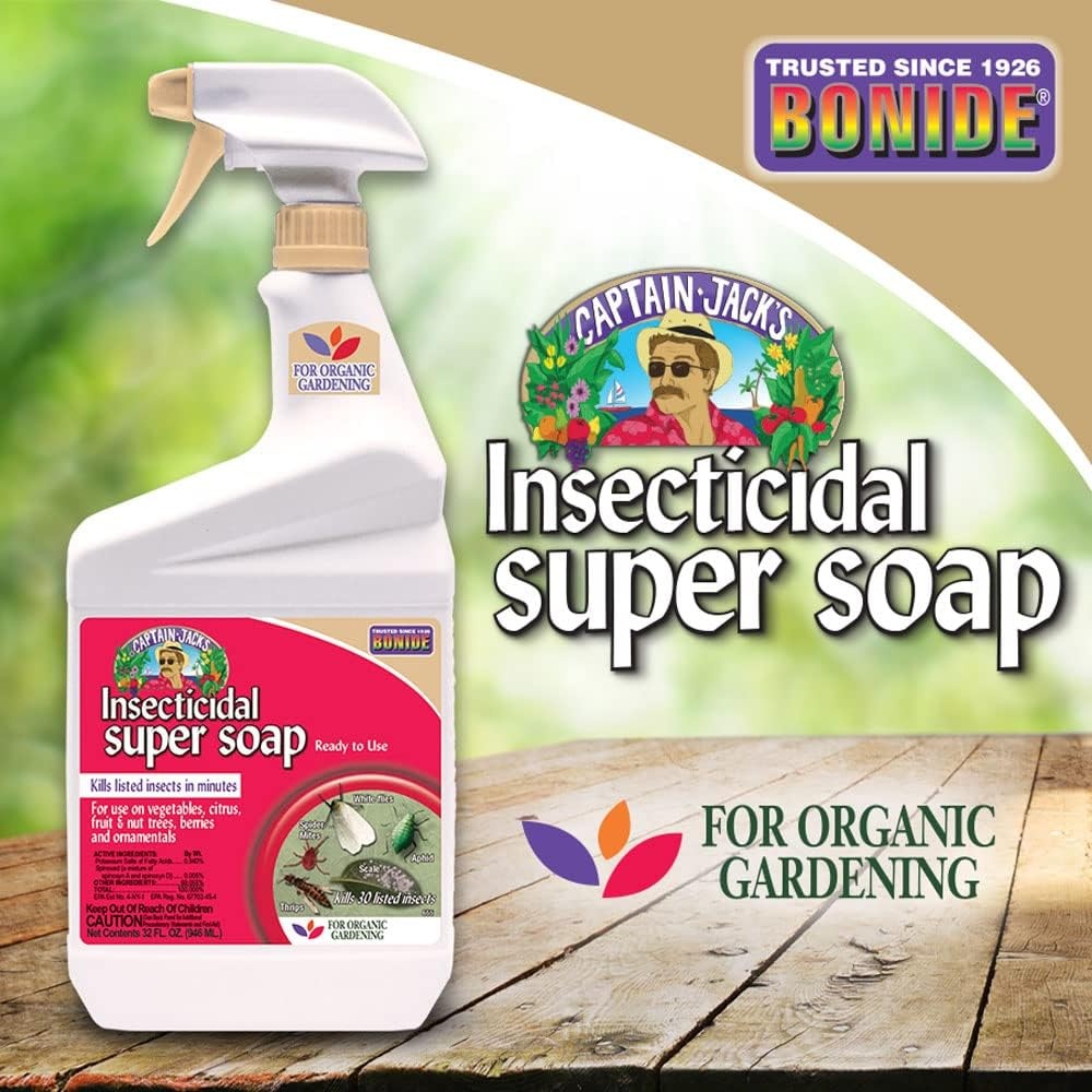 Bonide Captain Jack’s Insecticidal Super Soap, 32 oz Ready-to-Use Spray For Organic Gardening and Outdoor Plants