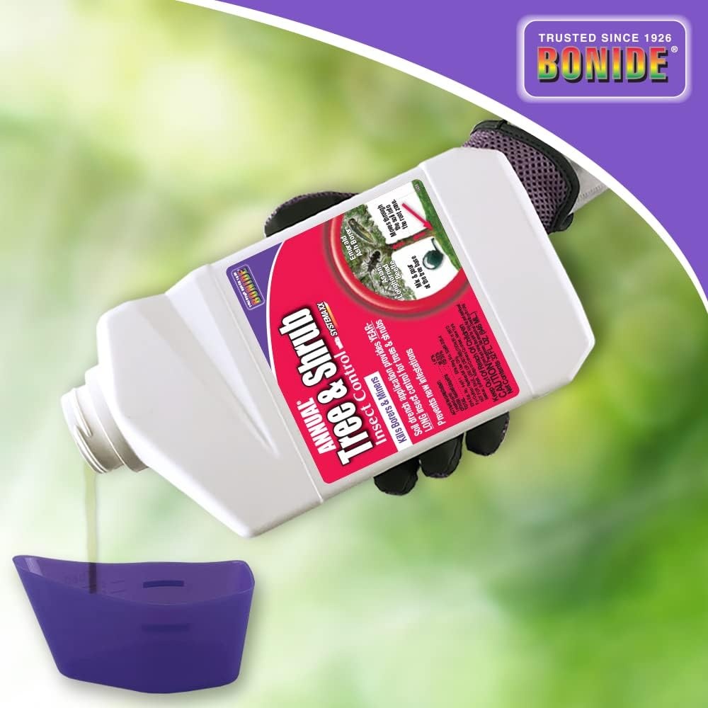 Bonide Annual Tree & Shrub Insect Control with Systemaxx, 128 oz Concentrate, Year Long Protection and Insect Killer(Concentrate)