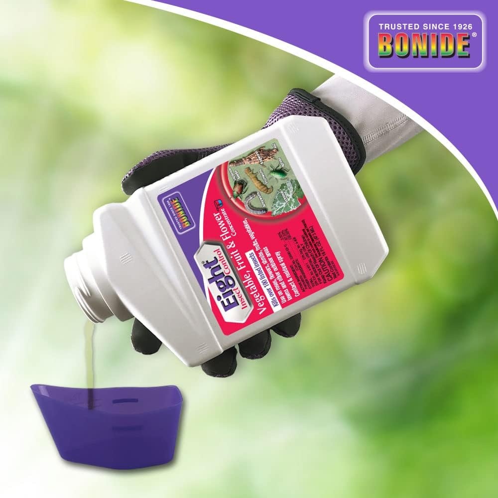Bonide Eight Insect Control Vegetable, Fruit & Flower, 16 oz Concentrate Long Lasting Insecticide for Beetles and More(Concentrate)