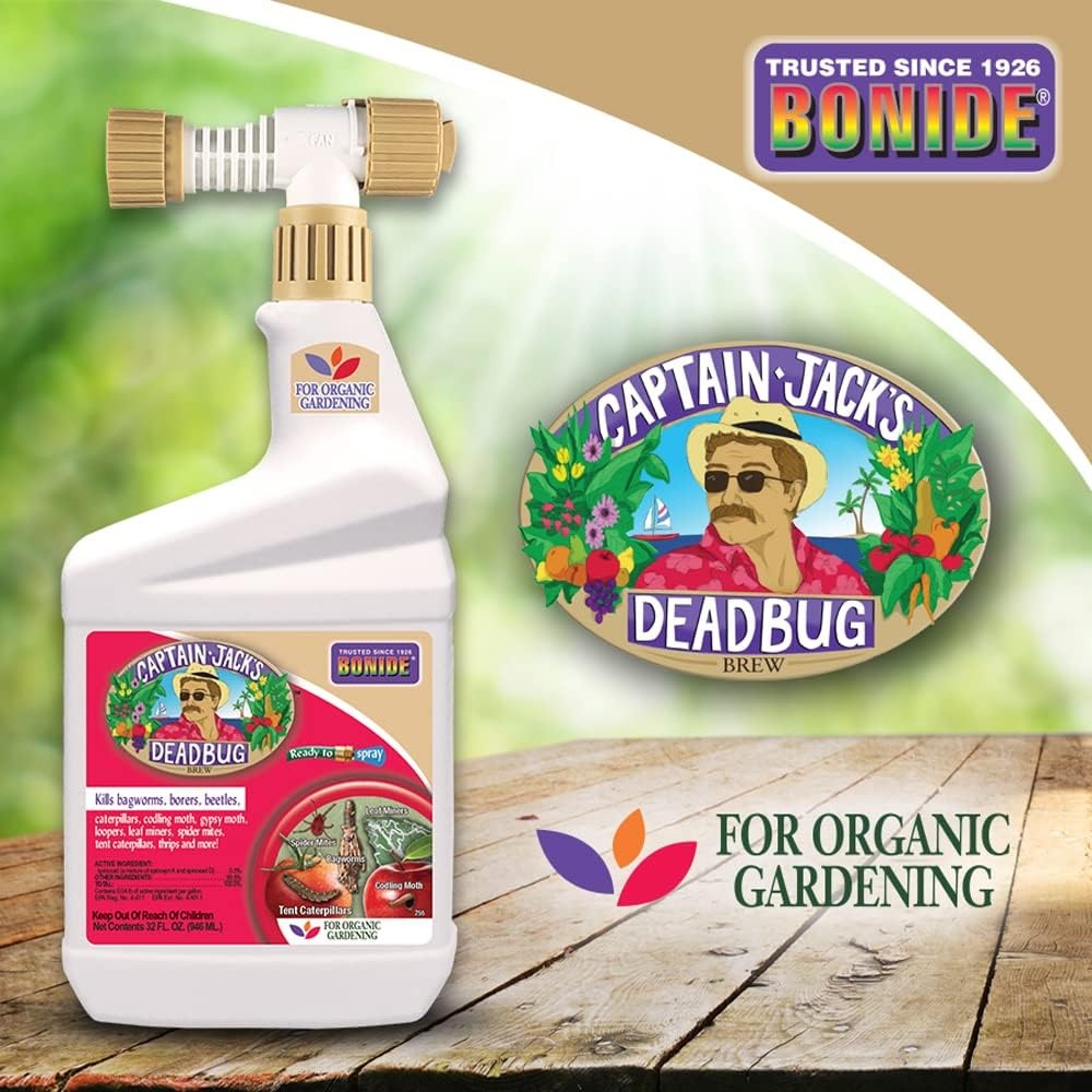 Bonide Captain Jack’s Deadbug Brew, 32 oz Ready-to-Spray Outdoor Insecticide and Mite Killer for Organic Gardening(32 Oz)