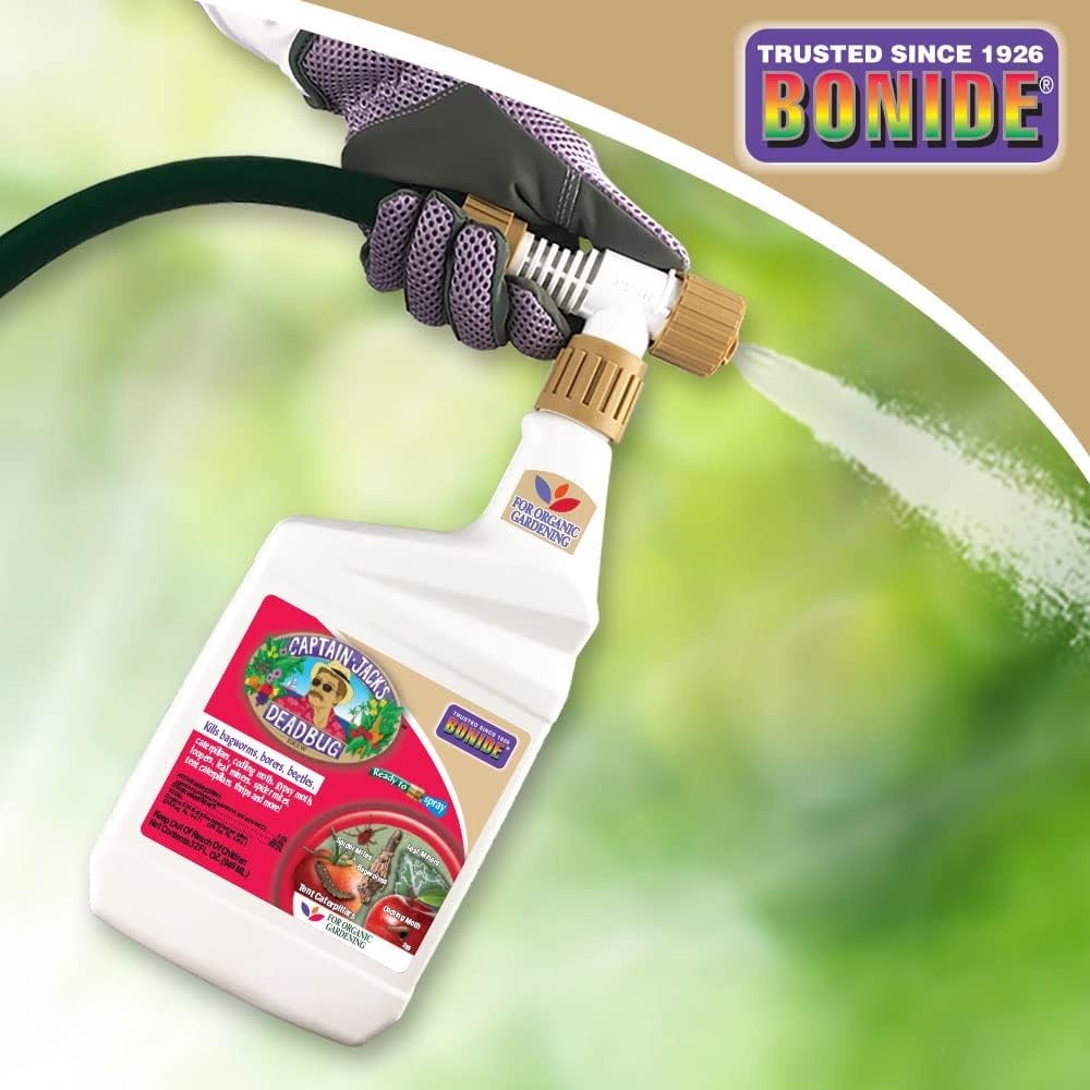 Bonide Captain Jack’s Deadbug Brew, 32 oz Ready-to-Spray Outdoor Insecticide and Mite Killer for Organic Gardening(32 Oz)