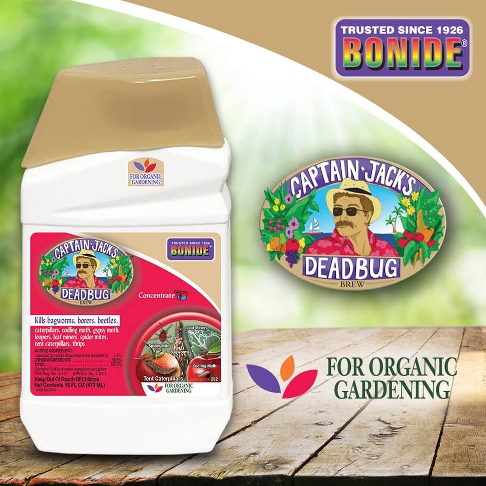 Bonide Captain Jack’s Deadbug Brew, 32 oz Concentrate Outdoor Insecticide and Mite Killer for Organic Gardening(Concentrate)