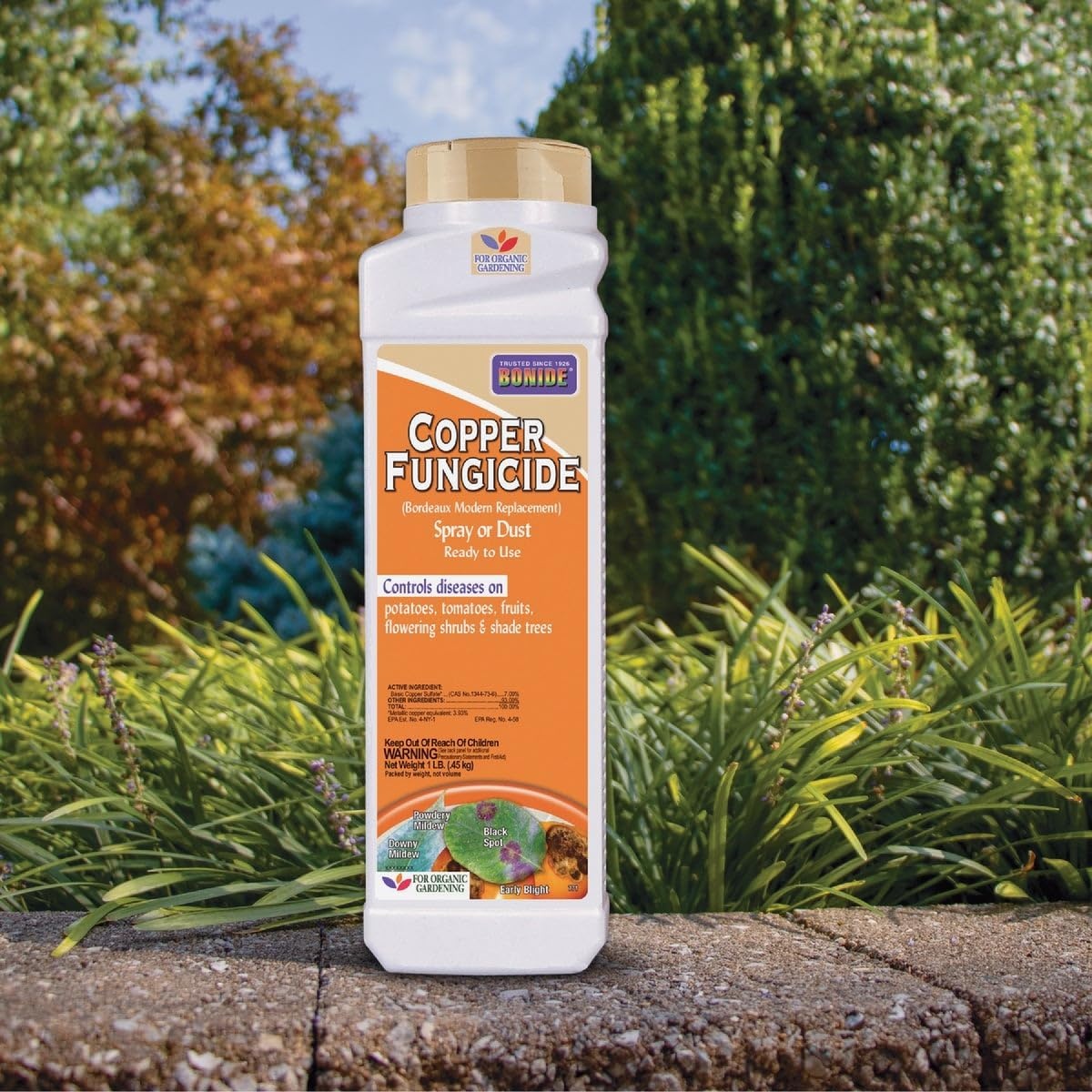 Bonide Copper Fungicide, 1 lb. Ready-to-Use Spray or Dust for Organic Gardening, Controls Common Diseases in Lawn & Garden(Dust)
