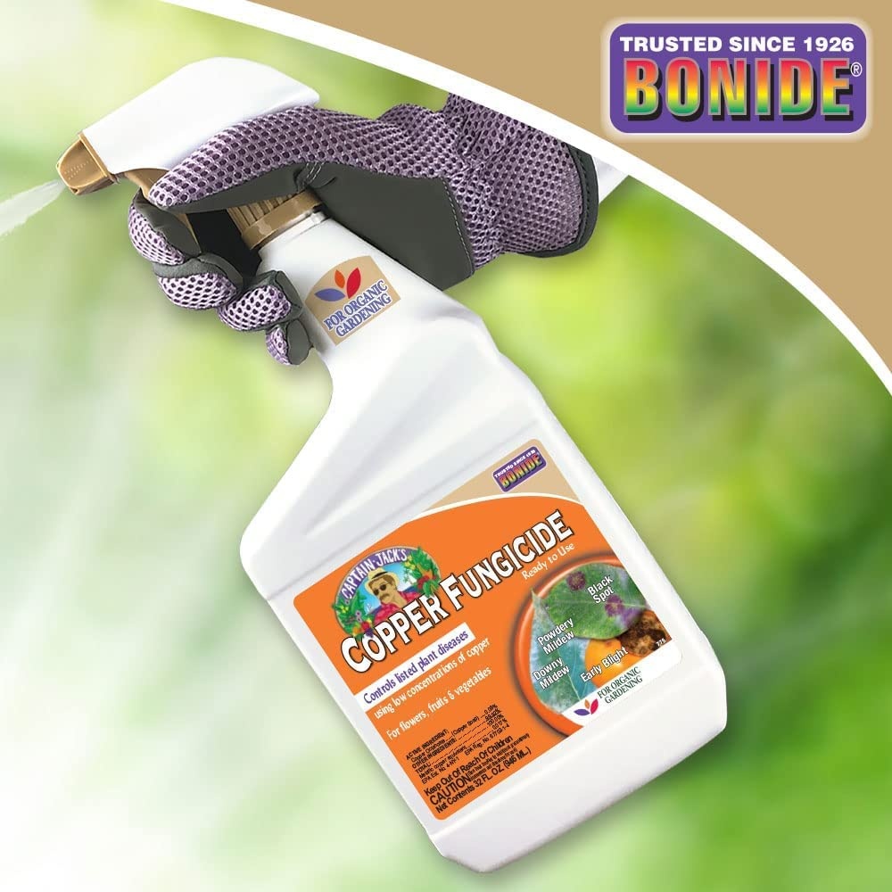 Bonide Captain Jack’s Copper Fungicide, 32 oz Ready-to-Use Spray for Organic Gardening, Controls Common Diseases(32 oz (Pack of 6))