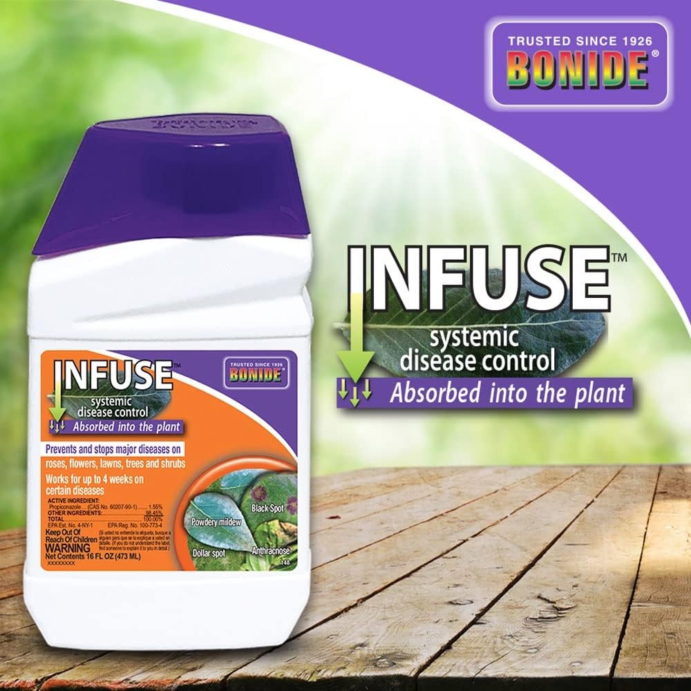 Bonide Infuse Systemic Disease Control, 16 oz Concentrated Solution for Plant Disease Control, Long Lasting & Waterproof(16 oz)