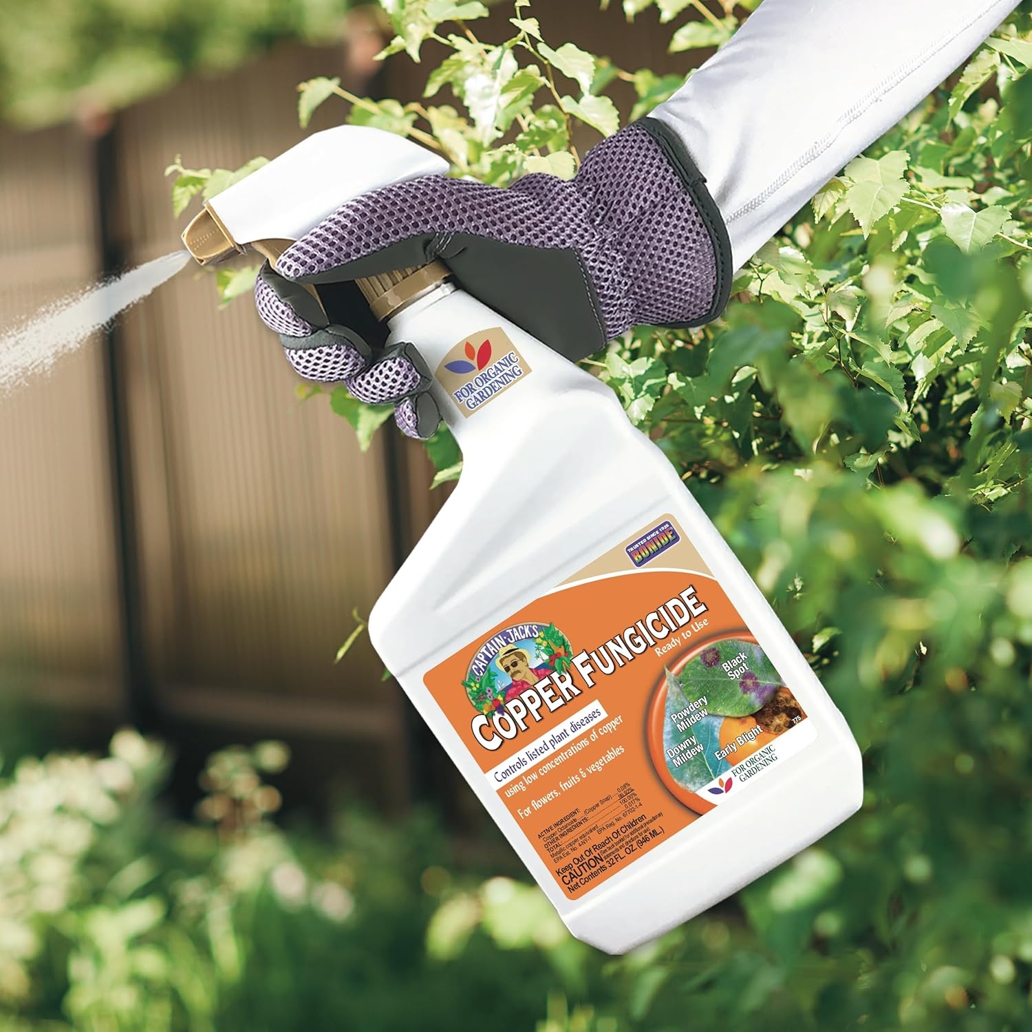 Bonide Captain Jack’s Copper Fungicide, 32 oz Ready-to-Use Spray for Organic Gardening, Controls Common Diseases(32 oz (Pack of 1))