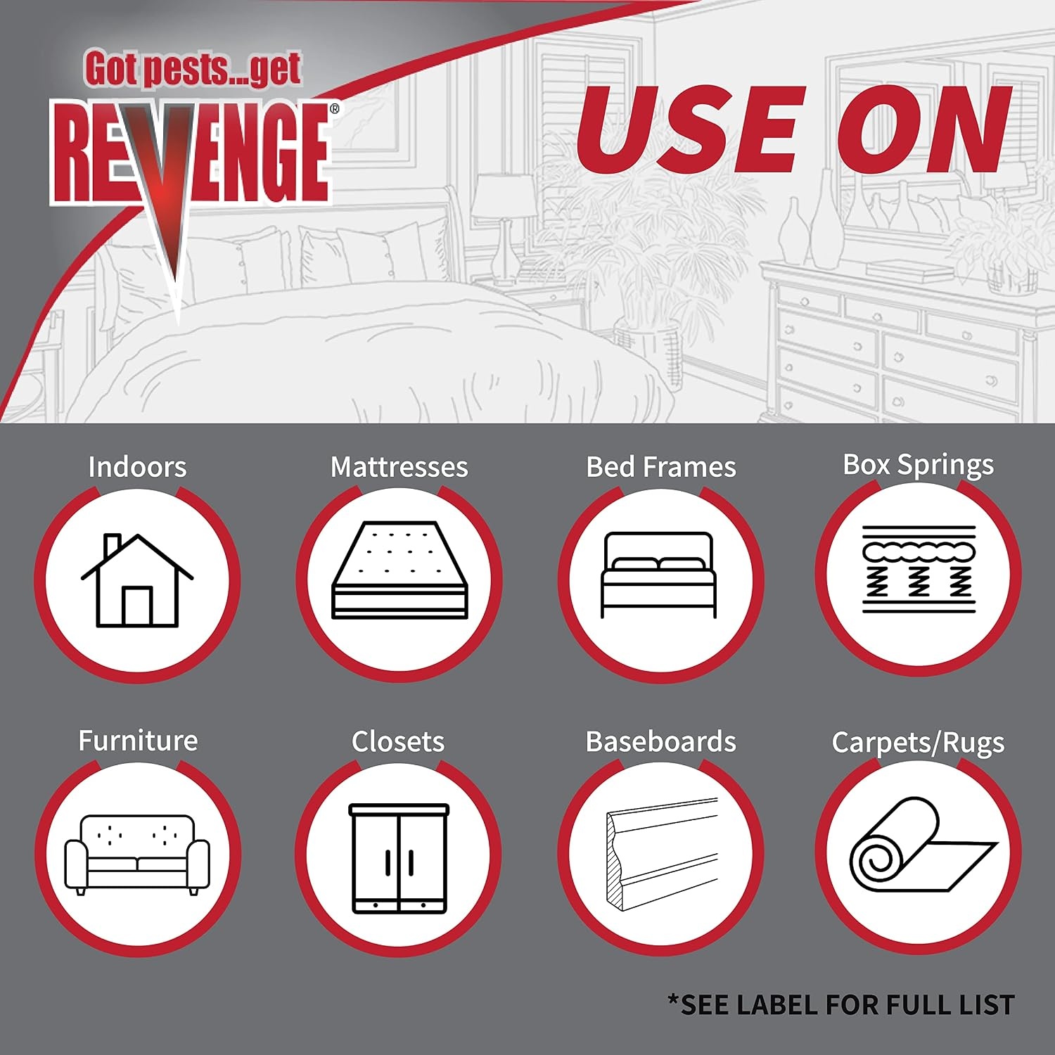 Bonide Revenge Dual Action Bed Bug Killer, 32 oz Ready-to-Use Spray(Ready-to-Use)