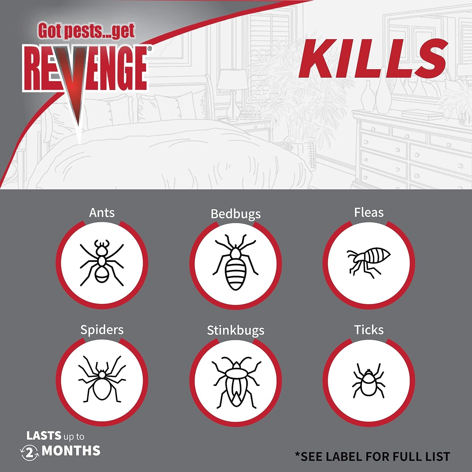 Bonide Revenge Dual Action Bed Bug Killer, 32 oz Ready-to-Use Spray(Ready-to-Use)