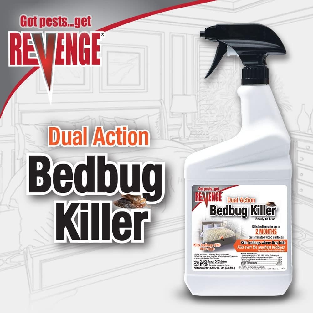 Bonide Revenge Dual Action Bed Bug Killer, 32 oz Ready-to-Use Spray(Ready-to-Use)