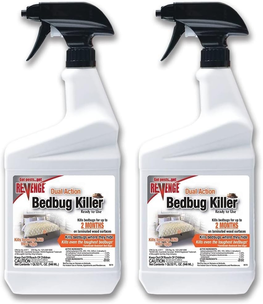 Bonide Revenge Dual Action Bed Bug Killer, 32 oz Ready-to-Use Spray(Ready-to-Use)
