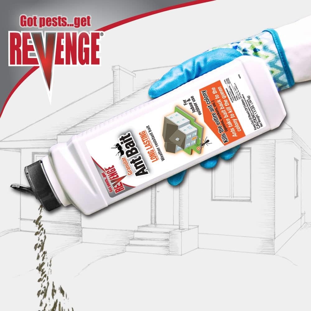 REVENGE Ant Killer Granules, 1.5 lb. Ready-to-Use Fast Acting Perimeter Treatment for Home Kills Ants, Fleas & Roaches(Granules)