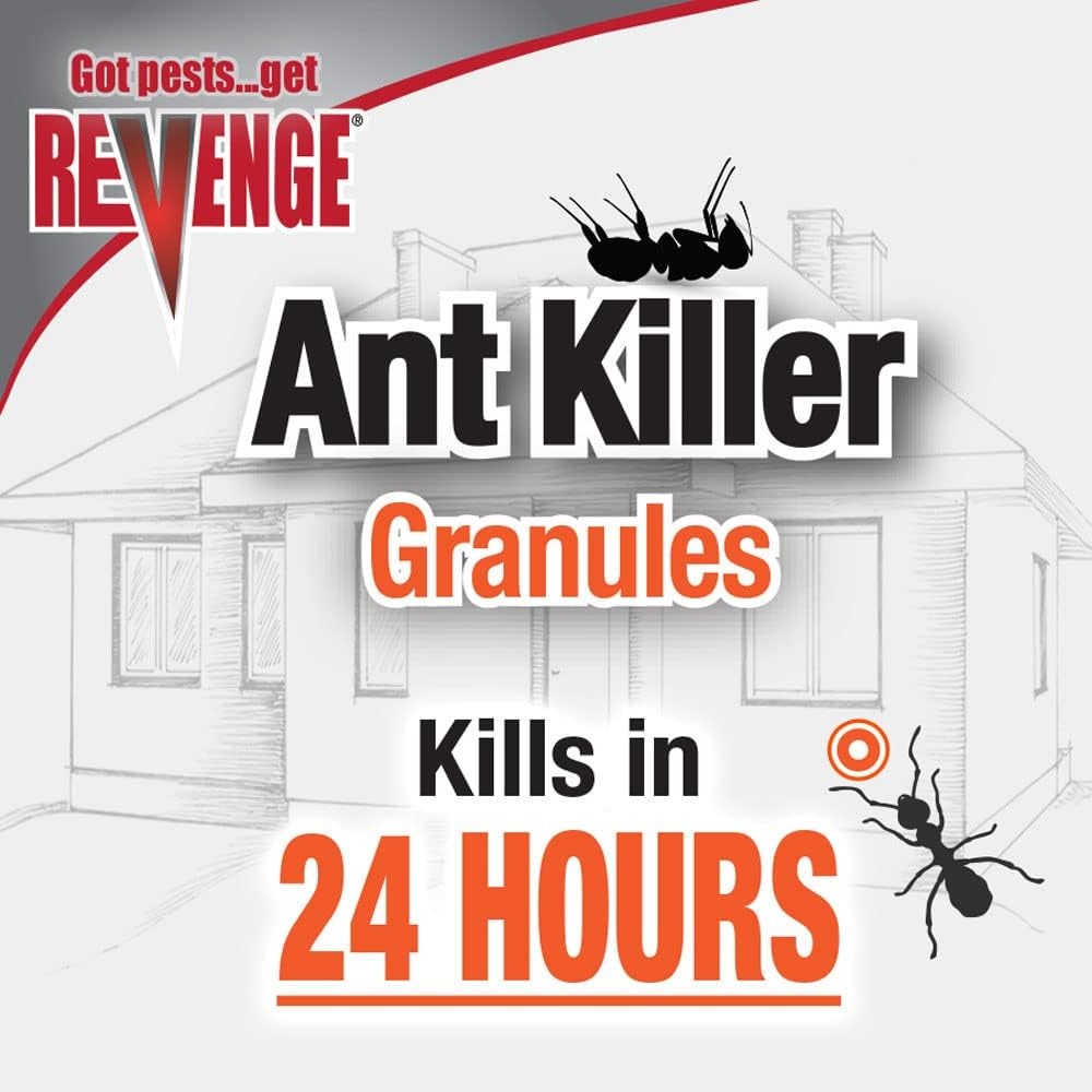 REVENGE Ant Killer Granules, 1.5 lb. Ready-to-Use Fast Acting Perimeter Treatment for Home Kills Ants, Fleas & Roaches(Granules)