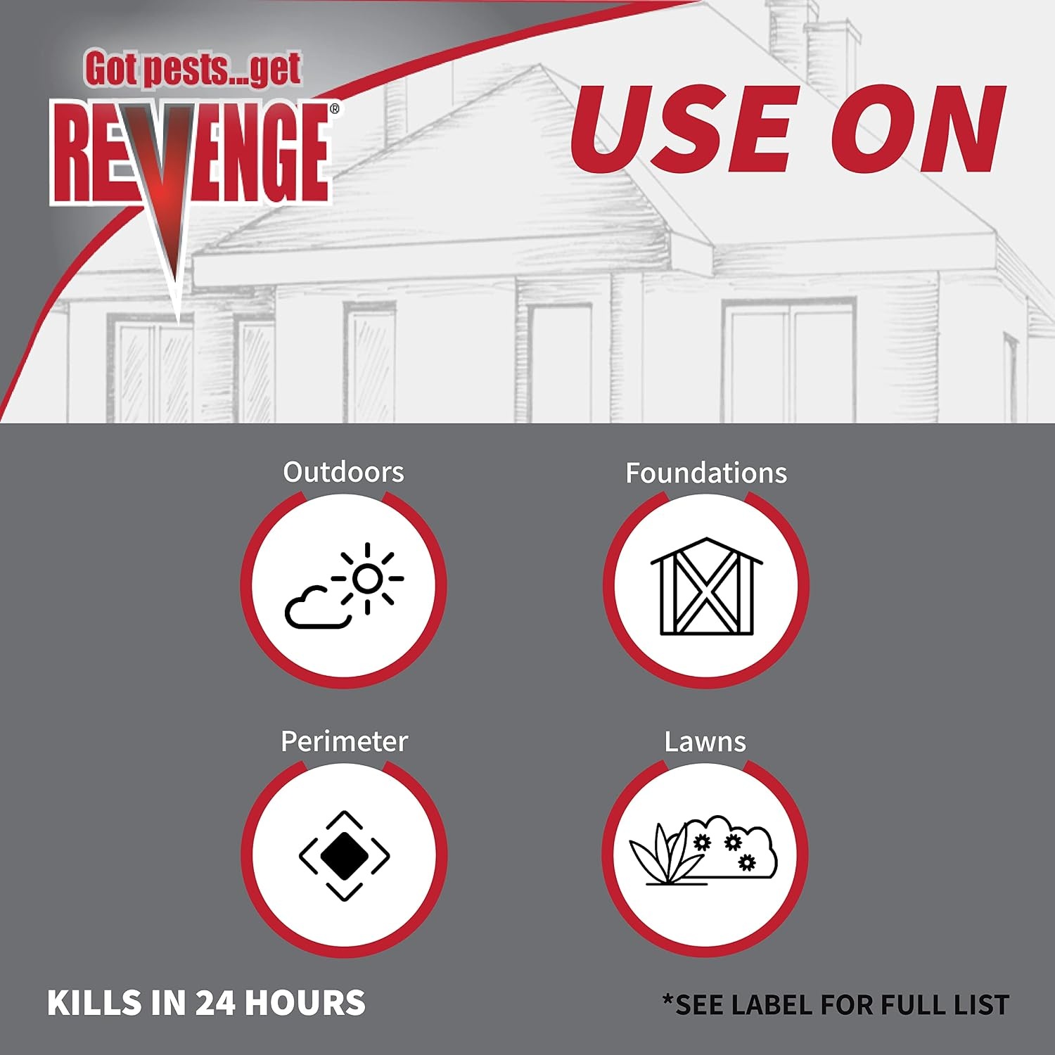 REVENGE Ant Killer Granules, 1.5 lb. Ready-to-Use Fast Acting Perimeter Treatment for Home Kills Ants, Fleas & Roaches(Granules)