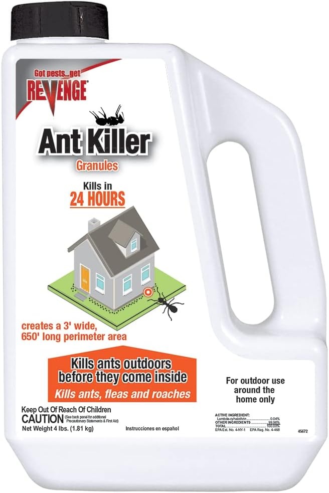 REVENGE Ant Killer Granules, 1.5 lb. Ready-to-Use Fast Acting Perimeter Treatment for Home Kills Ants, Fleas & Roaches(Granules)