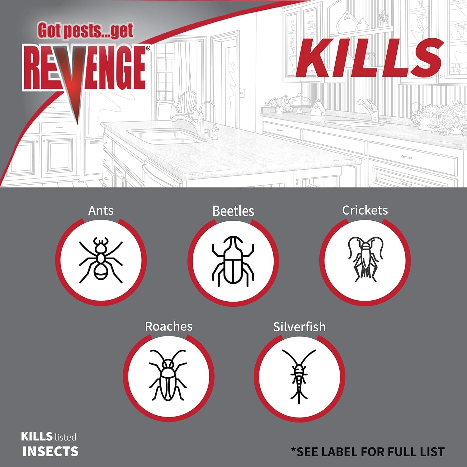 Revenge Invisible Roach Bait with Puffer Applicator, Kills Ants, Beetles, Roaches & More, Long Lasting Formula
