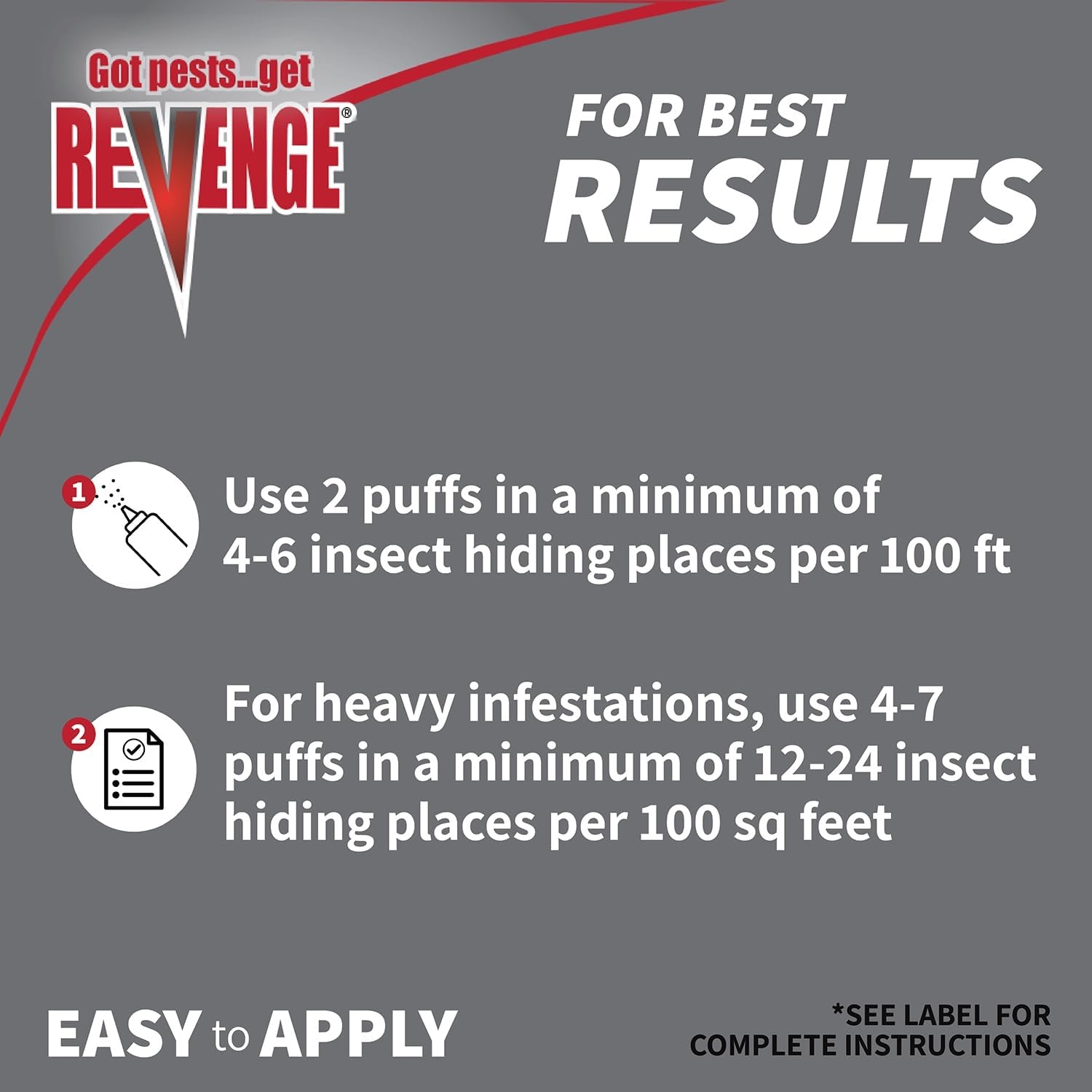 Revenge Invisible Roach Bait with Puffer Applicator, Kills Ants, Beetles, Roaches & More, Long Lasting Formula