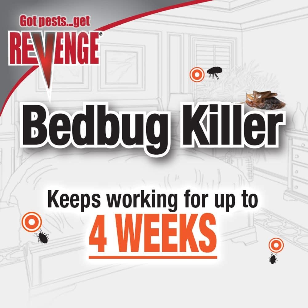 Revenge Bedbug Killer, 32 oz Ready-to-Use Spray, Long Lasting Odorless Insecticide Formula, Kills on Contact