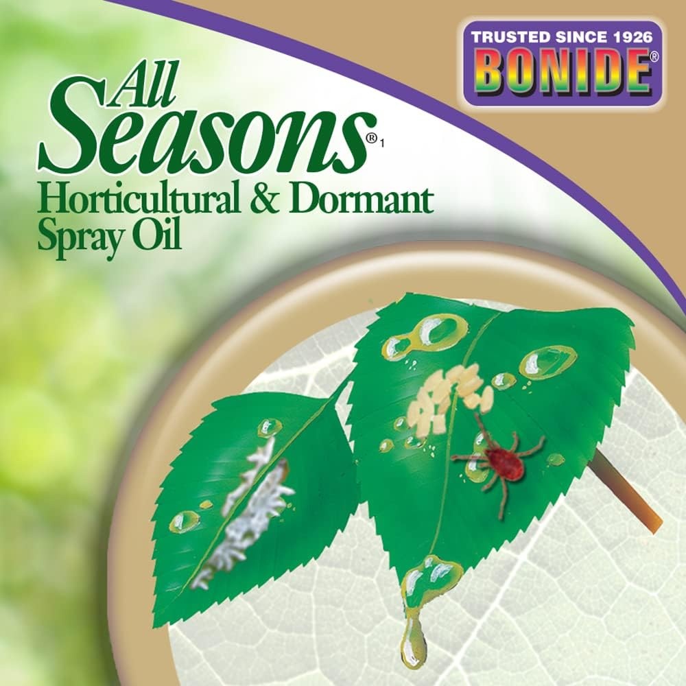 Bonide All Season Horticultural & Dormant Spray Oil, 32 oz Ready-to-Use Spray, Disease Prevention and Insect Killer for Organic Gardening(1)