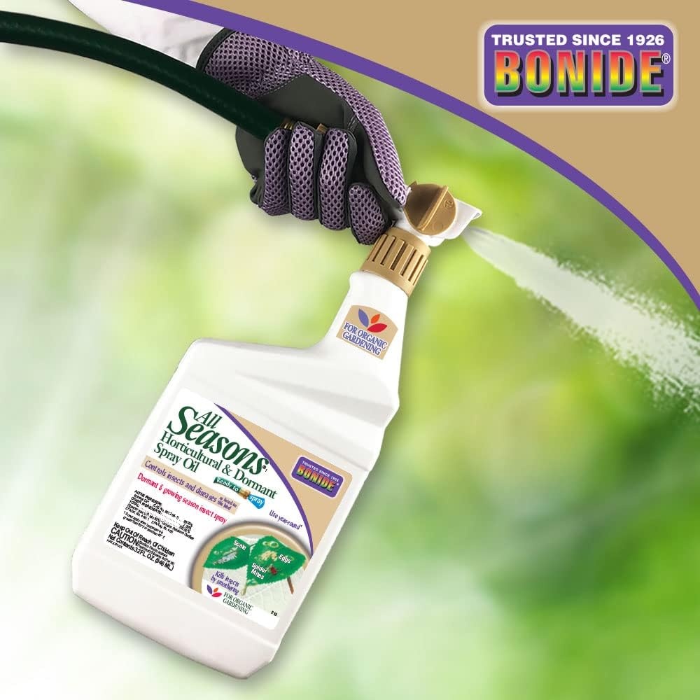 Bonide All Seasons Horticultural & Dormant Spray Oil, 32 oz Ready-to-Spray, Disease Prevention and Insect Killer for Organic Gardening(32 oz)