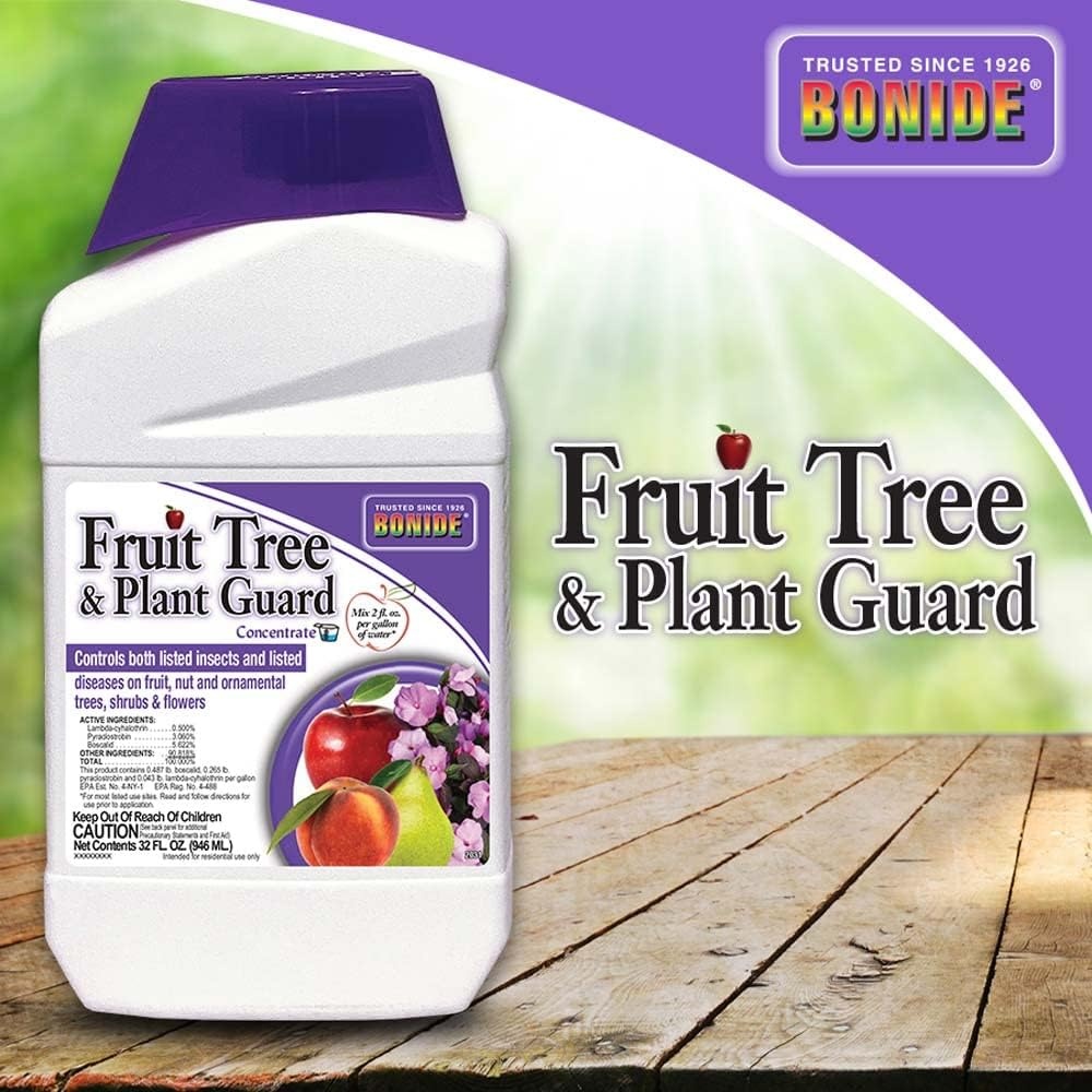 Bonide Fruit Tree & Plant Guard, 32 oz Concentrate, Multi-Purpose Fungicide, Insecticide and Miticide for Home Gardening(Concentrate)