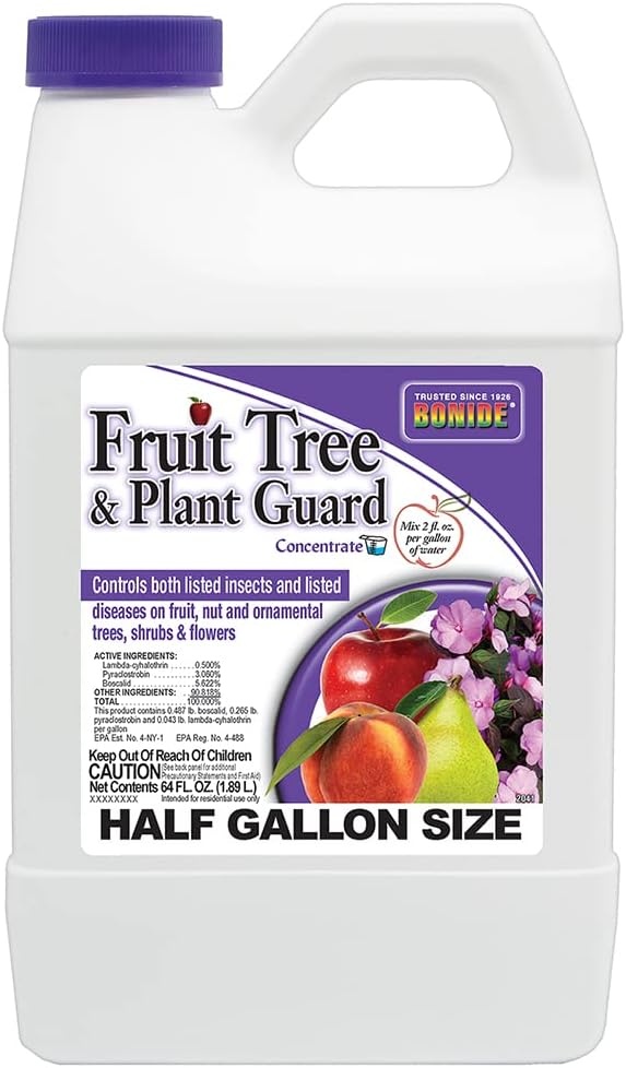 Bonide Fruit Tree & Plant Guard, 32 oz Concentrate, Multi-Purpose Fungicide, Insecticide and Miticide for Home Gardening(Concentrate)