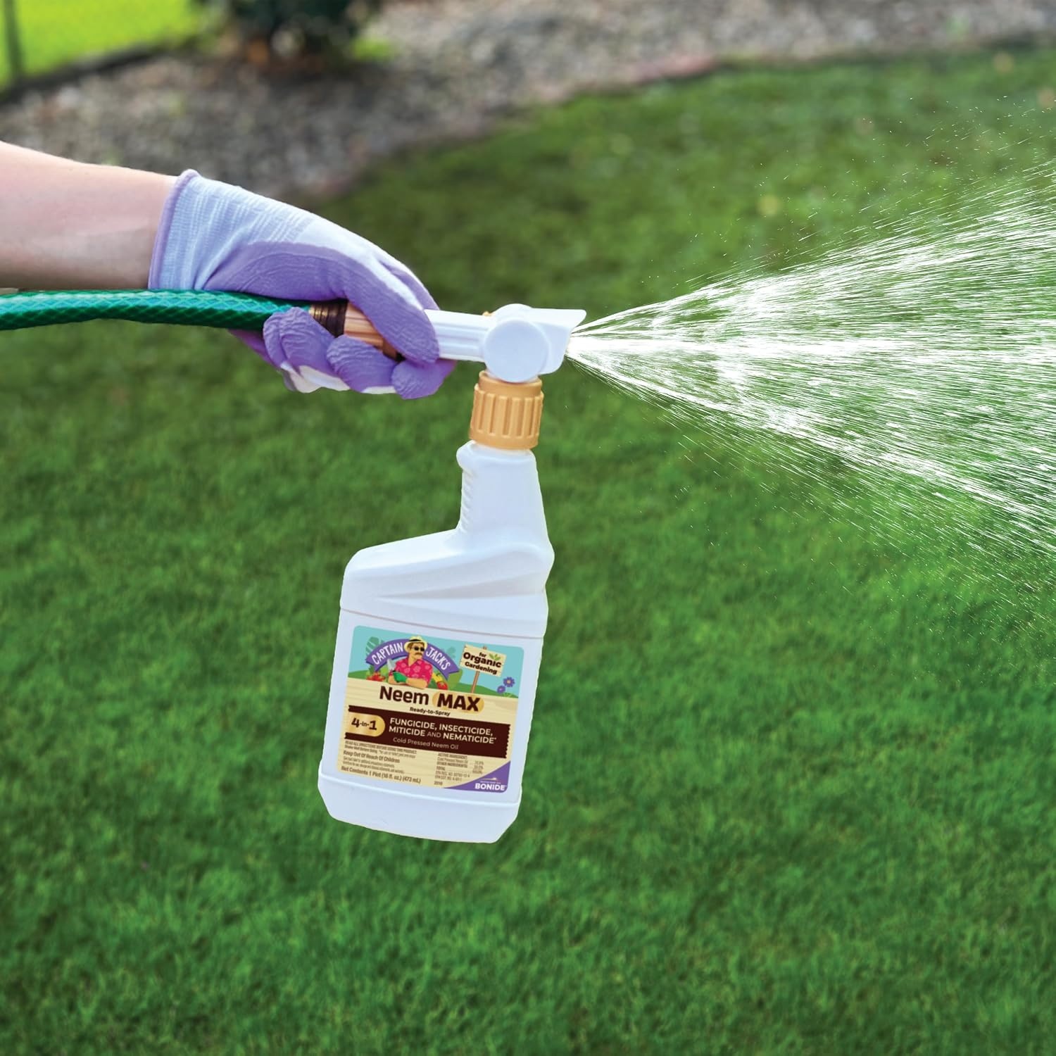 Bonide Captain Jack’s Neem Max, 16 oz Ready-to-Spray Cold Pressed Neem Oil, Multi-Purpose Insecticide, Fungicide, Miticide and Nematicide for Organic Gardening