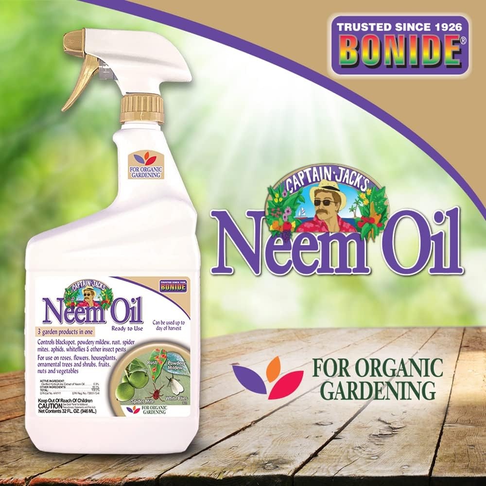 Bonide Captain Jack’s Neem Oil, 128 oz Ready-to-Use, Multi-Purpose Fungicide, Insecticide and Miticide for Organic Gardening(Ready-to-Use)