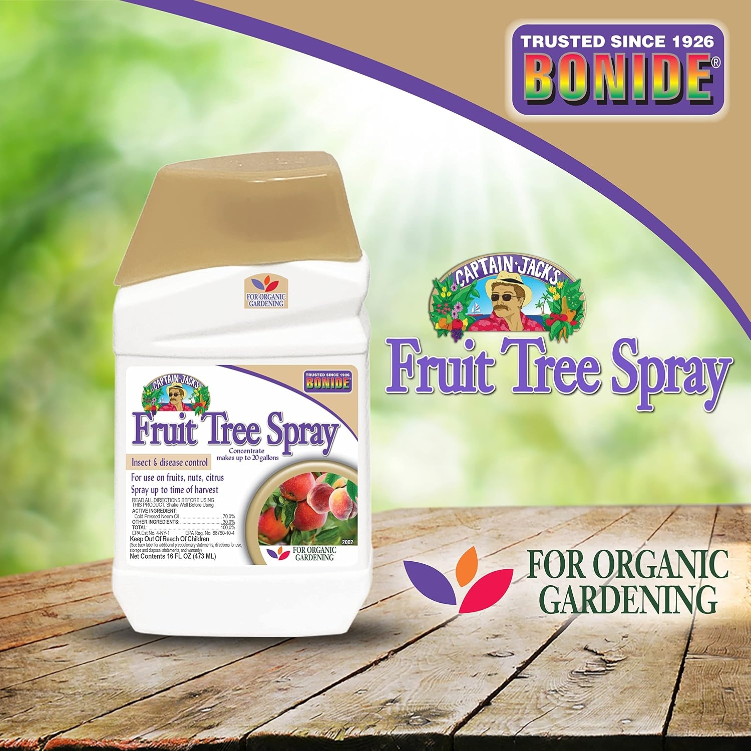 Bonide Captain Jack’s Fruit Tree Spray, 128 oz Concentrate, Insect & Disease Control Spray for Organic Gardening(Concentrate)