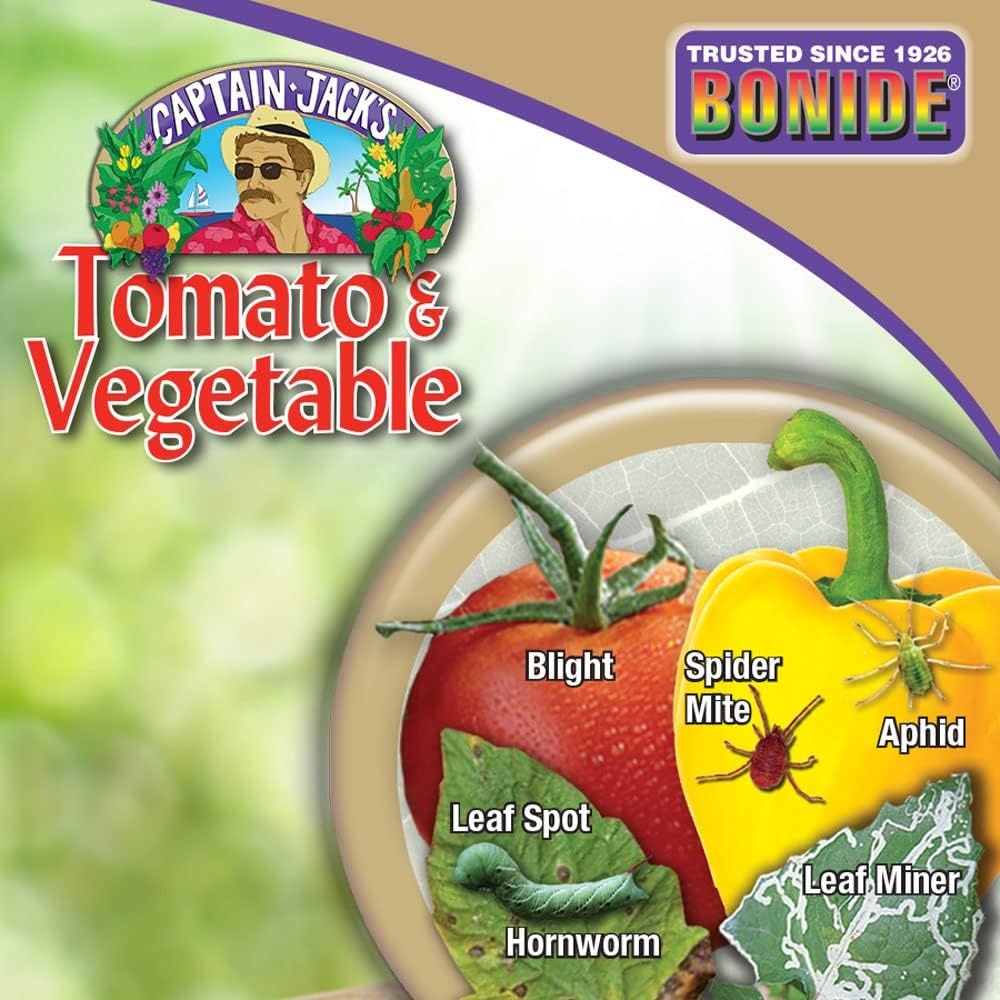 Bonide Captain Jack’s Tomato & Vegetable Spray, 32 oz Ready-to-Use Spray, Insect & Disease Control for Organic Gardening(32 oz (Pack of 2))
