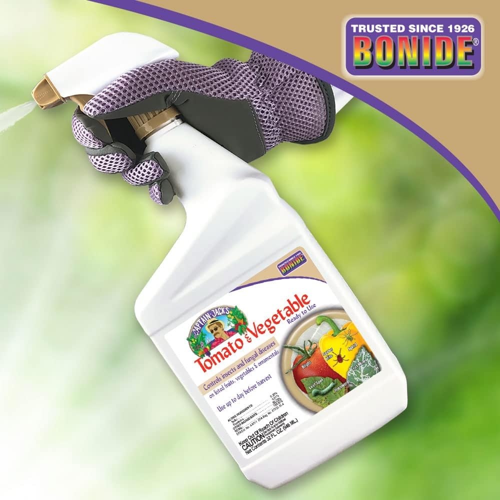 Bonide Captain Jack’s Tomato & Vegetable Spray, 32 oz Ready-to-Use Spray, Insect & Disease Control for Organic Gardening(32 oz)