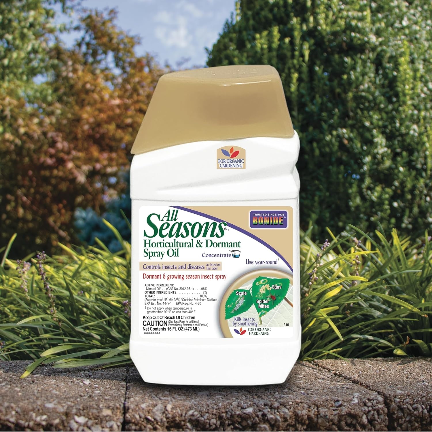 Bonide All Seasons Horticultural & Dormant Spray Oil, 128 oz Concentrate, Disease Prevention and Insect Killer for Organic Gardening(Concentrate)