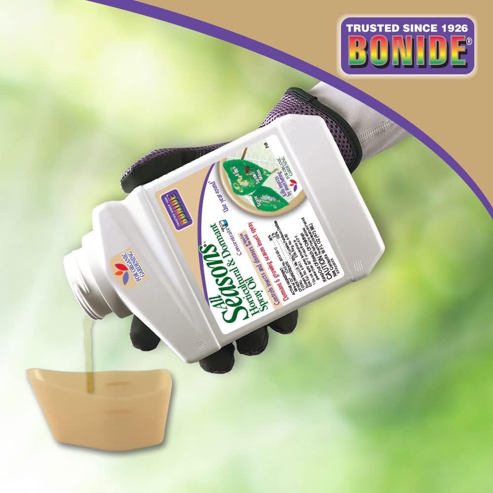 Bonide All Seasons Horticultural & Dormant Spray Oil, 128 oz Concentrate, Disease Prevention and Insect Killer for Organic Gardening(Concentrate)