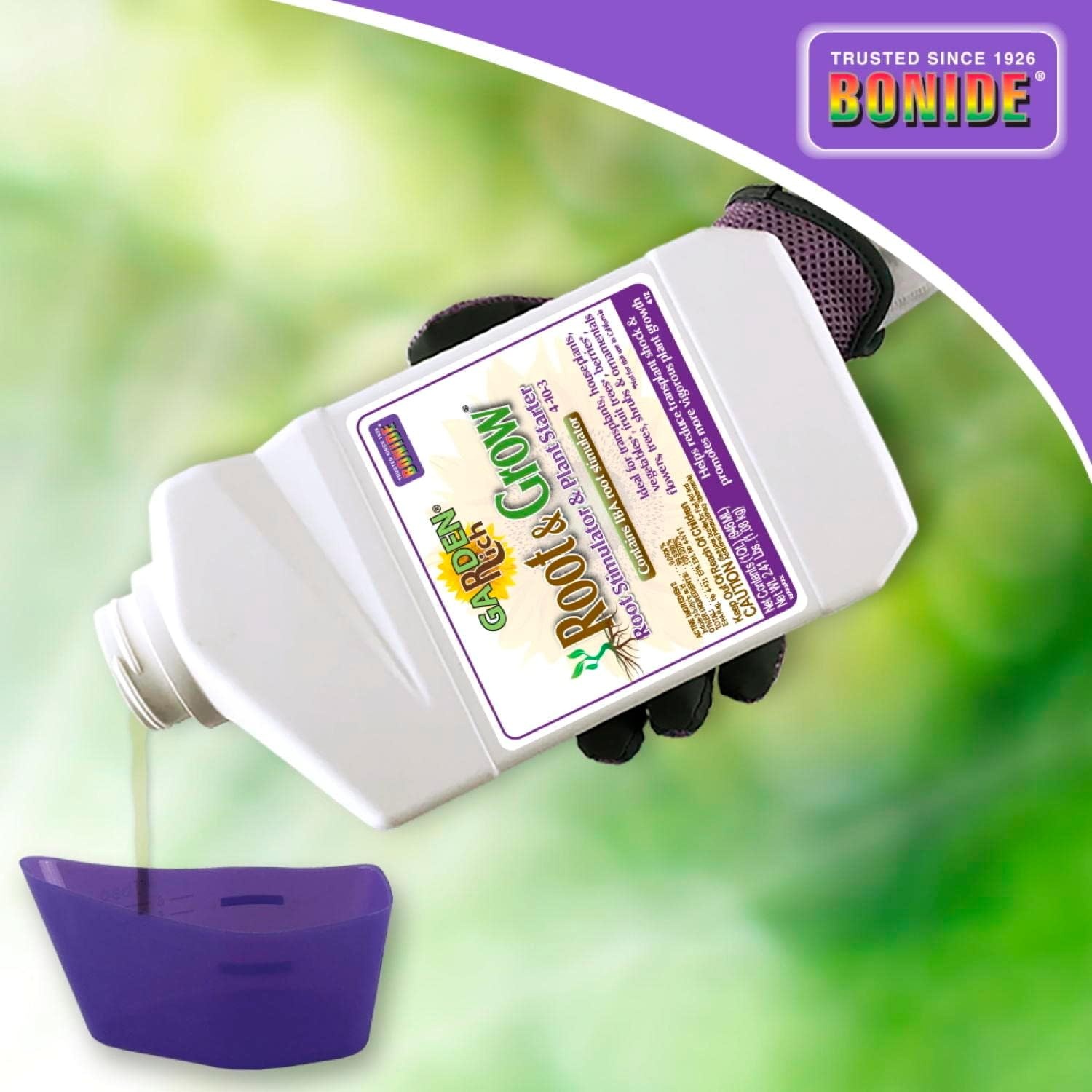 Bonide Garden Rich Root & Grow Root Stimulator & Plant Starter, 32 oz Concentrate 4-10-3 Fertilizer for Transplanting(Concentrate)